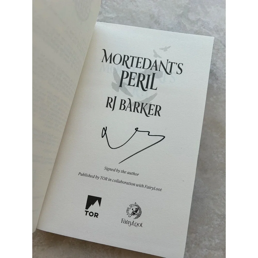 Mortedant's Peril R.J. Barker FairyLoot Exclusive Signed Edition Sprayed Edges